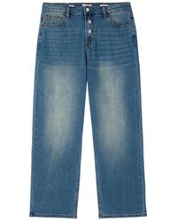 Oltre - Wijde Pijpen Jeans Met Studs - Lyst