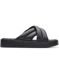 Clarks - Schoenen ,Zwart ,Leer Slippers - Lyst