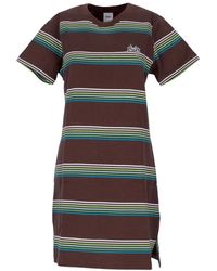 Huf - Gestreiftes Strickkleid Braun - Lyst