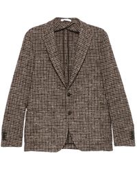 Tagliatore - Jassen ,Bruin ,Wol Houndstooth Wool Jacket - Lyst