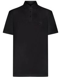 Giorgio Armani - Tops ,Zwart ,Katoen Polo Shirt Van Puur Interlockkatoen Met Geborduurd Logo - Lyst