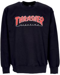Thrasher - Hoodies & Sweatvesten ,Zwart ,Katoen Zwart/Rood Crewneck Sweatshirt - Lyst
