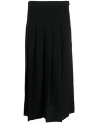 Polo Ralph Lauren - Rokken ,Zwart ,Polyester Midi Rok - Lyst