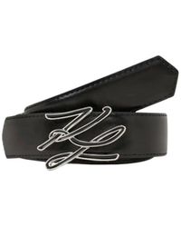 KARL LAGERFELD - Accessoires ,Zwart ,Leer K/Autograph Croco-Effect Riem - Lyst