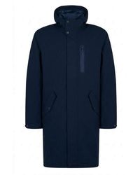 Herno - Jassen ,Blauw ,Polyester Hooded Rain Coat - Lyst