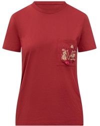 Max Mara - Tops ,Rood ,Katoen Nunzio T-Shirt - Lyst