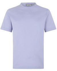 Canali - Tops ,Paars ,Katoen T-Shirt Met Korte Mouwen Van Katoenen Jersey - Lyst