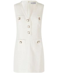Self-Portrait - Kleedjes ,Wit ,Pf 26 Mouwloze Bouclé Mini Jurk - Lyst