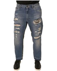 Dolce & Gabbana - Ripped Jeans Camouflage Detail - Lyst