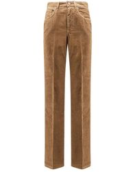 Saint Laurent - Hoge Taille Wijde Pijp Broek - Lyst