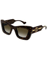 Gucci - Schwarz/grau getönte sonnenbrille,gg1552s 001 sunglasses,stylische sonnenbrille in havana gold/brown shaded - Lyst