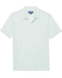 Vilebrequin - Tops ,Blauw ,Linnen Linnen Polo Shirt Knooploos Piramide Stijl - Lyst