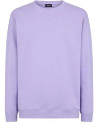 Dondup - Hoodies & Sweatvesten ,Paars ,Katoen Regular-Fit Sweatshirt Met Ronde Hals - Lyst