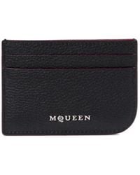 McQueen - Accessoires ,Zwart ,Stijlvolle Zwarte Leren Kaarthouder - Lyst