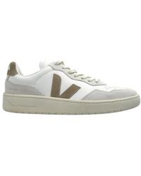 Veja - V-90 Low Top Leder- Und Wildleder-Sneaker - Lyst