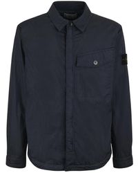 Stone Island - Jassen ,Blauw ,Nylon Garment Dyed Crinkle Reps Ny Jacket - Lyst