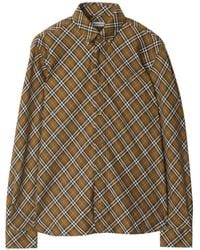 Burberry - Camicia in cotone a quadri - Lyst