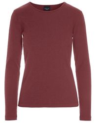 Bitte Kai Rand - Geribbelde Longsleeve Top Bordeaux - Lyst
