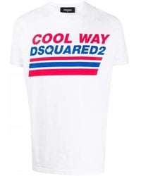 DSquared² - Weißes baumwoll-t-shirt mit ery ery dan fit - Lyst