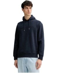 Marc O' Polo - Hoodies & Sweatvesten ,Blauw ,Katoen Logo Hoodie - Lyst