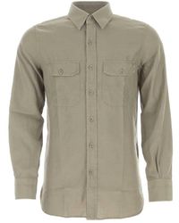 Tom Ford - Graues cupro-blend-shirt - stilvoll und bequem - Lyst