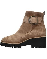 Paul Green - Taupe Wildleder Stiefeletten Mit Blockabsatz - Lyst