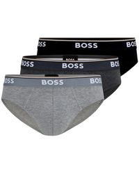 HUGO - Ondergoed ,Veelkleurig ,Katoen Katoenen Elastische Taille Logo Briefs Multipack - Lyst