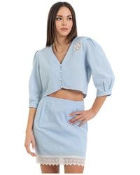 Kocca - Overhemden ,Blauw ,Katoen Camicia Corta - Lyst