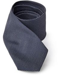 Jil Sander - Accessoires ,Blauw ,Blauwe Zijden Stropdas Met Microstrepen - Lyst