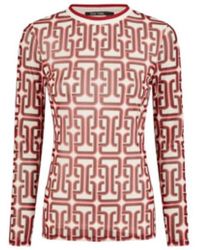 MARC AUREL - Klassieke Ronde Hals Lange Mouw Shirt - Lyst