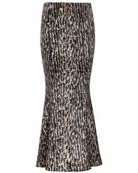 Balmain - Long skirt with sequin embroidery - Lyst