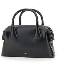 OSOI - Zwarte Leren Handtas Boat Mini - Lyst