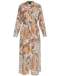 Etro - Kleedjes ,Veelkleurig ,Katoen Jurk Met Print - Lyst