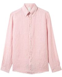 Brooks Brothers - Slim Fit Gestreiftes Leinenhemd Mit Knopfleiste - Lyst