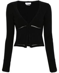 Blumarine - Truien & Vesten ,Zwart ,Polyester Zwart Gebreid Vest - Lyst