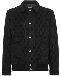 Philipp Plein - Jassen ,Zwart ,Wol Wool Bomber Ls Monogram - Lyst