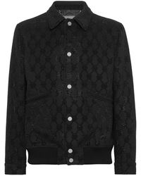 Philipp Plein - Jassen ,Zwart ,Wol Wool Bomber Ls Monogram - Lyst