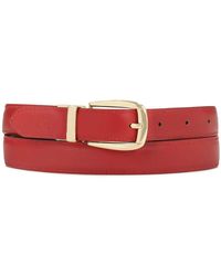 Kazar - Accessoires ,Rood ,Leer Rode En Zwarte Riem Met Gouden Gesp - Lyst