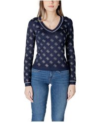 Guess - V-Neck Knitwear - Lyst