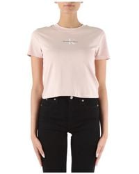Calvin Klein - Camiseta de algodón con logo bordado - Lyst