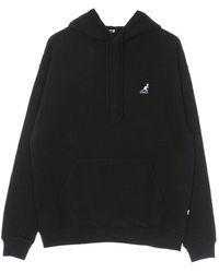 Kangol - Hoodies & Sweatvesten ,Zwart ,Katoen Zwarte Hoodie Met Trekkoord Capuchon - Lyst