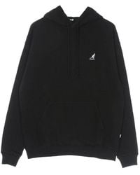 Kangol - Schwarzer Hoodie Mit Kordelzugkapuze - Lyst