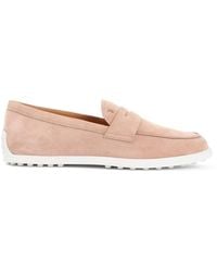 Tod's - Suede Leather Loafers-Donna - Lyst
