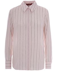 Max Mara - Flirt Gedessineerd Crêpe De Chine Overhemd - Lyst