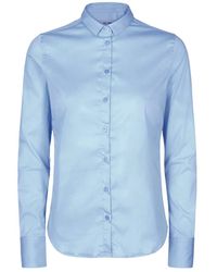 Mos Mosh - Overhemden ,Blauw ,Stijlvol En Comfortabel Tilda Shirt 131700 - Lyst