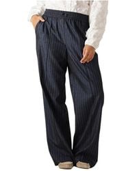 Aaiko - Broeken ,Blauw ,Katoen Esila Pinstripe Co 510 - Lyst