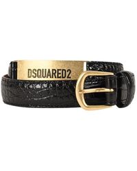 DSquared² - Riem Van Leer Met Krokodillenprint - Lyst
