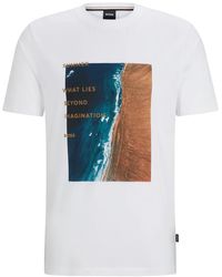 BOSS - T-shirt in cotone con stampa grafica - Lyst