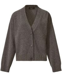 Fabiana Filippi - Grauer V-Ausschnitt Pullover Mit Metallfaden - Lyst