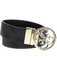 Guess - Zwarte Synthetische Damesriem - Lyst